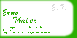 erno thaler business card